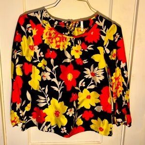 Vintage JCrew silk Floral Garden top